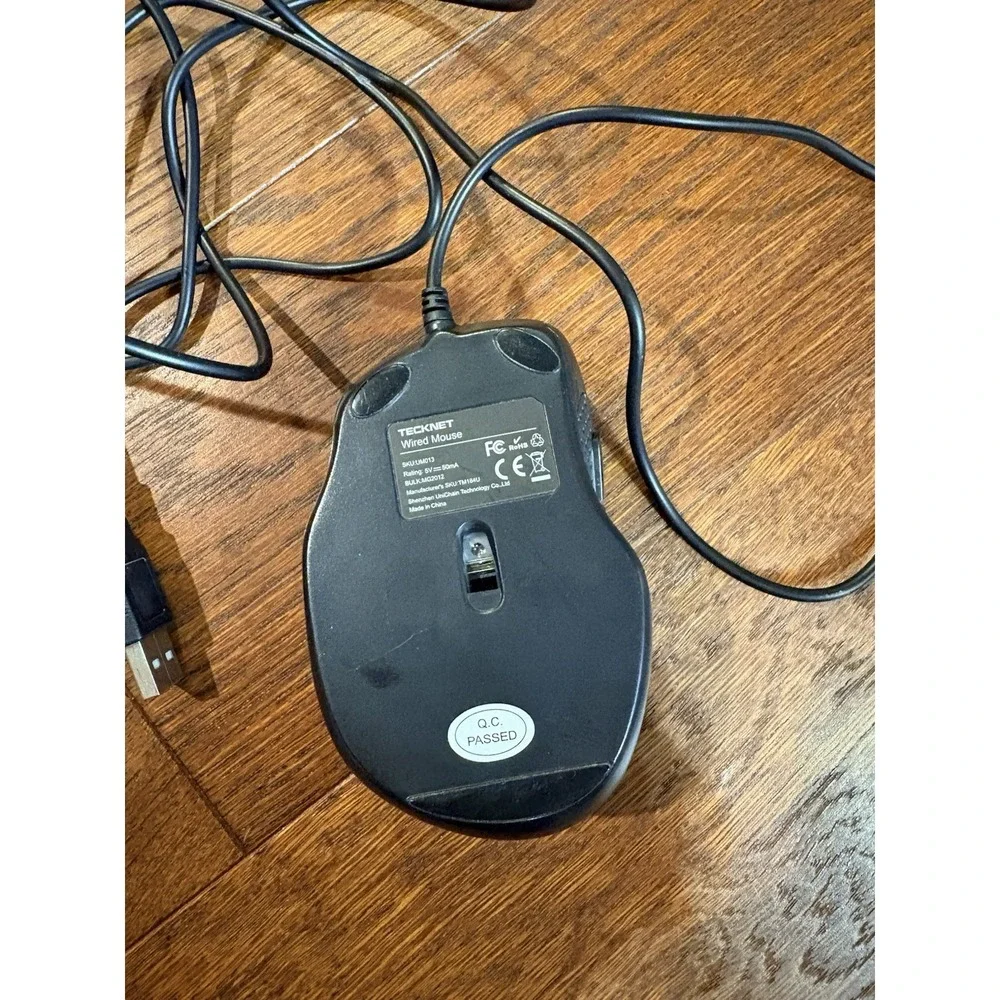 TECKNET USB Wired Mouse 6-Button Corded w/ 2 Adjustable DPI Modes UM013 -VG-